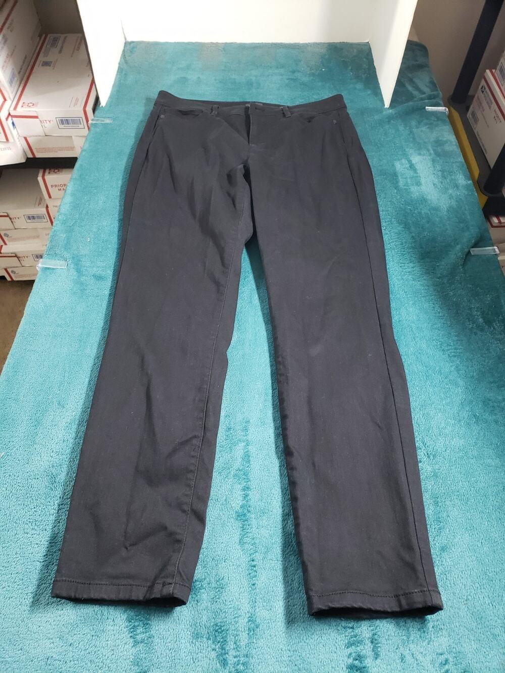 J Jill Jeans Size 10 Womens Black Denim Stretch Pants Ladies Mid Rise Slim Ankle
